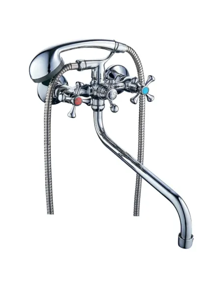 Смеситель для ванны Tau VN-5C460C (гусак изогнутый, дивертор встроенный шаровый) - 1