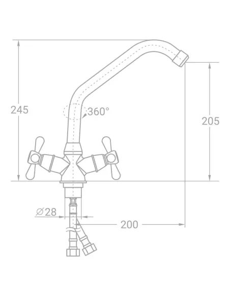 Змішувач для кухні Tau VN-5B160C (шпилька) - 2