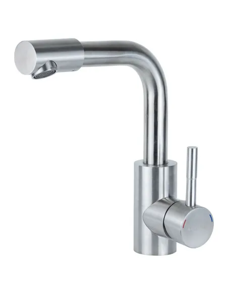 Змішувач для умивальника Aquatica KT-1A370P (гайка, нержавіюча сталь) - 1