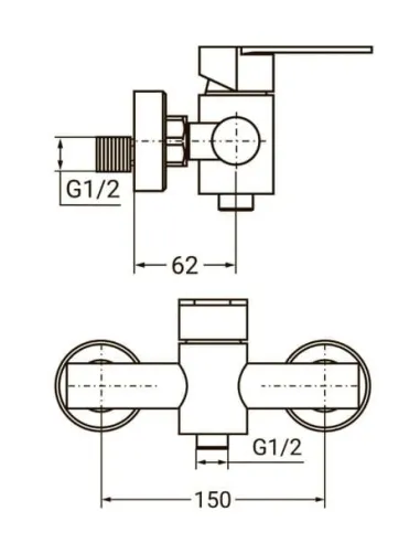 Змішувач для душу Aquatica HT-1D171P (нержавіюча сталь) - 2
