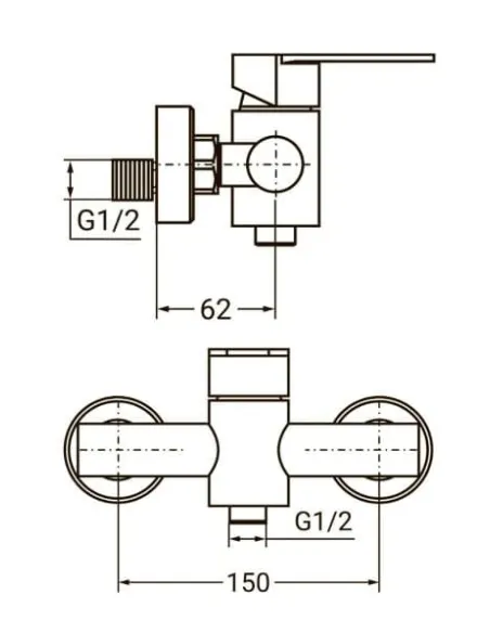 Змішувач для душу Aquatica HT-1D171P (нержавіюча сталь) - 2