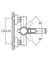 Смеситель для ванны Aquatica HK-2C130C 150 мм, дивертор, встроенный картриджный - 6