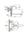 Змішувач для ванни Aquatica HL-3C130C 150 мм, дивертор виносний картриджний. - 6