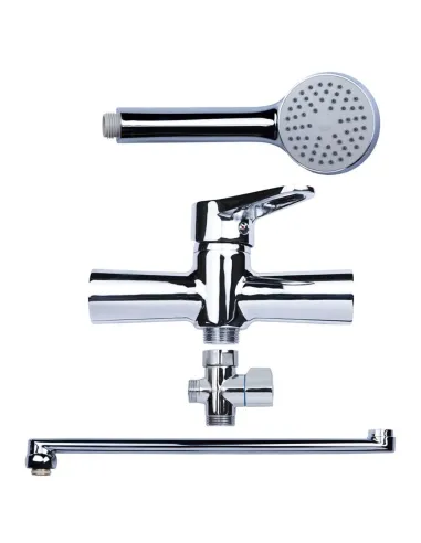 Змішувач для ванни Aquatica HL-3C230C 350 мм, дивертор виносний картриджний - 3