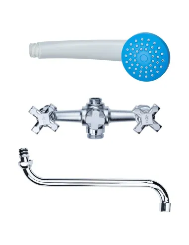 Змішувач для ванни Aquatica QN-2C458C (гус вигнутий, дивертор вбудований кульовий) - 3