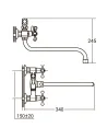 Змішувач для ванни Aquatica PM-5C457C (гус вигнутий, дивертор вбудований кульовий) - 4