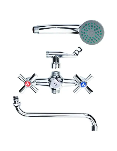 Змішувач для ванни Aquatica PM-2C457C (гус вигнутий, дивертор вбудований картриджний) - 3