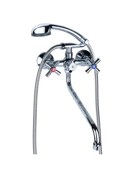 Змішувач для ванни Aquatica PM-2C457C (гус вигнутий, дивертор вбудований картриджний) - 4