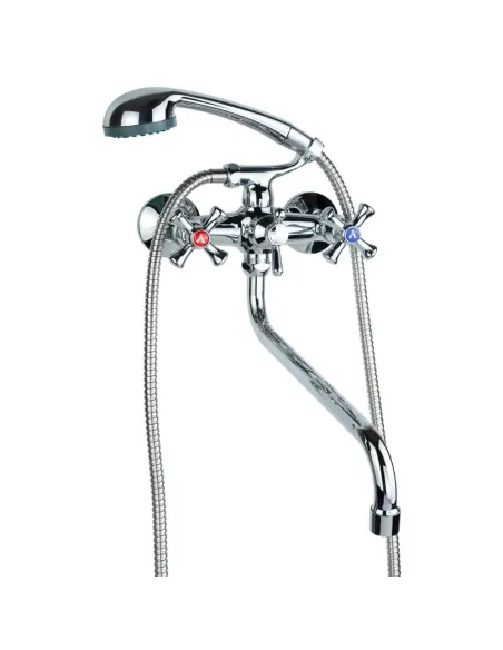 Змішувач для ванни Aquatica PL-5C455C (гус вигнутий, дивертор вбудований кульовий) - 4