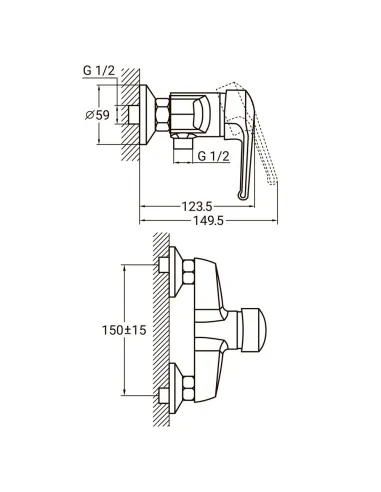 Змішувач для душу Aquatica HM-1D131C - 4
