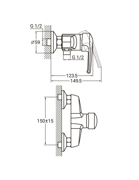 Змішувач для душу Aquatica HM-1D131C - 4