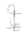 Змішувач для кухні Aquatica KT-4B270P (35 мм, гайка, нержавіюча сталь) - 2