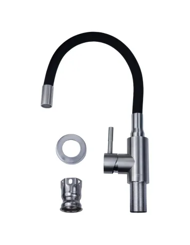Змішувач для кухні Aquatica KT-4B570P (35 мм, гайка, нержавіюча сталь, гусак силіконовий) - 3
