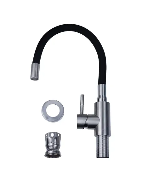 Змішувач для кухні Aquatica KT-4B570P (35 мм, гайка, нержавіюча сталь, гусак силіконовий) - 3
