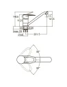 Змішувач для кухні Aquatica MJ-1B235C (40 мм, гусак 250 мм, гайка) - 4