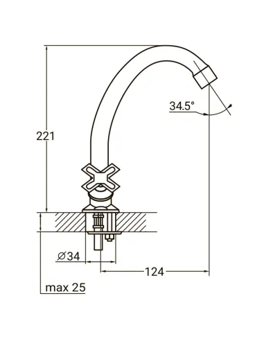 Змішувач для кухні Aquatica QN-2B158C (шпилька, економ, кратно 2 шт) - 5
