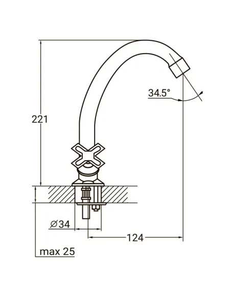 Змішувач для кухні Aquatica QN-2B158C (шпилька, економ, кратно 2 шт) - 5