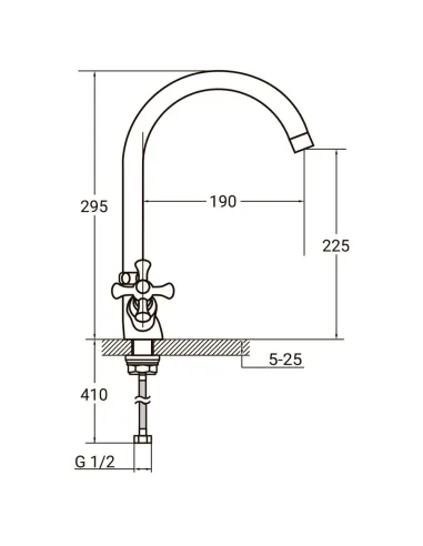Змішувач для кухні Aquatica PL-4B455C (гайка) - 4