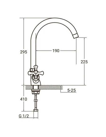 Змішувач для кухні Aquatica PL-4B455C (гайка) - 4