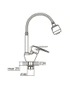 Змішувач для кухні Aquatica ML-4B644C (40 мм, гайка, гусак гофрований) - 4