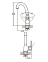 Смеситель для кухни Aquatica HL-4B130C, 35 мм, гайка - 2