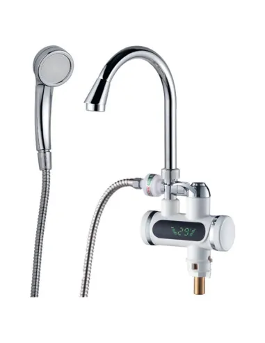 Смеситель для ванны с проточным водонагревателем Aquatica JZ-6C141W, 3.0 кВт, 0,4-5 бар, гусак ухо, гайка - 1