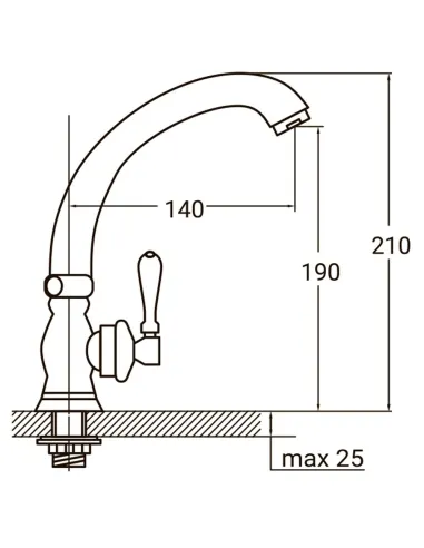 Монокран для умивальника Aquatica PL-1G156C (гайка) - 4