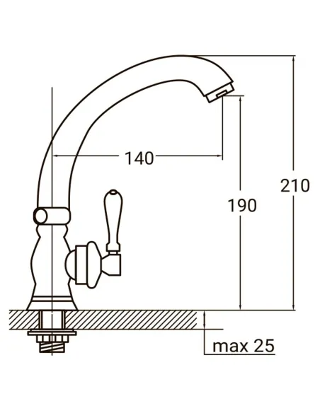 Монокран для умивальника Aquatica PL-1G156C (гайка) - 4