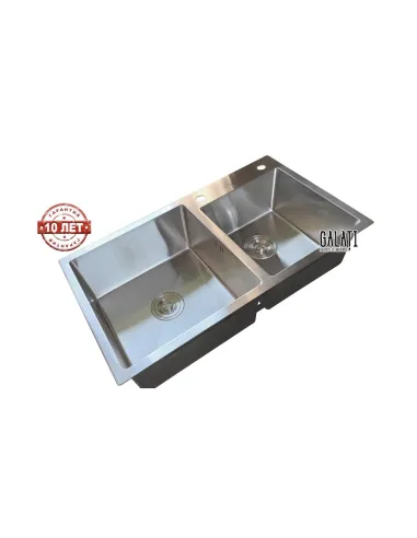 Мийка кухонна металева прямокутна Romzha Arta U-750D, 800х450х230 мм - 1