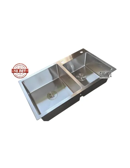 Мийка кухонна металева прямокутна Romzha Arta U-750D, 800х450х230 мм - 1