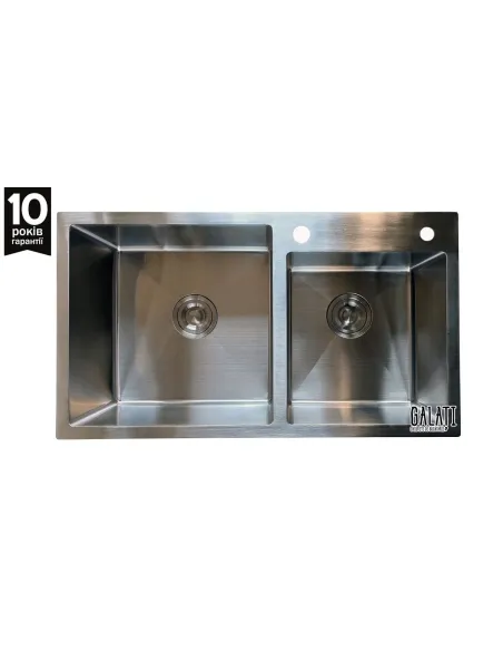 Мийка кухонна металева прямокутна Romzha Arta U-750D, 800х450х230 мм - 5