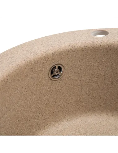 Мойка кухонная каменная круглая Romzha Eva Piesok 301, 475x475x175 мм - 2