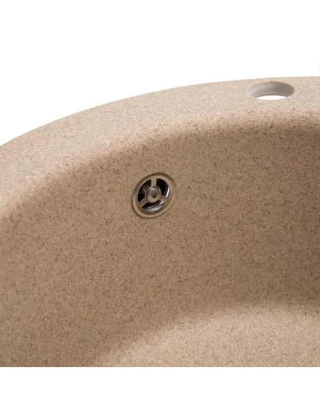 Мойка кухонная каменная круглая Romzha Eva Piesok 301, 475x475x175 мм - 2
