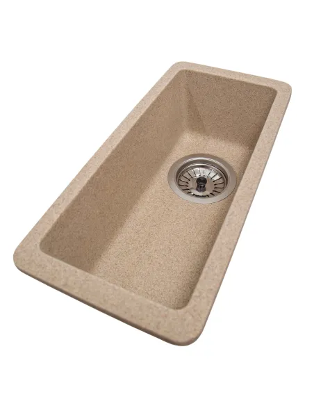 Мойка кухонная каменная прямоугольная Romzha Mira U-160 Piesok 301, 200x420x217 мм - 1