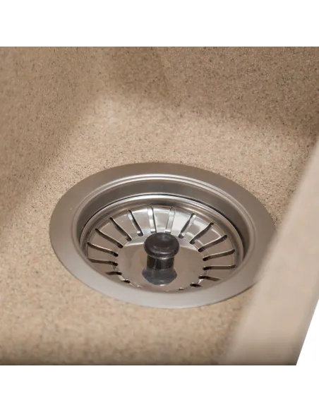 Мойка кухонная каменная прямоугольная Romzha Mira U-160 Piesok 301, 200x420x217 мм - 2