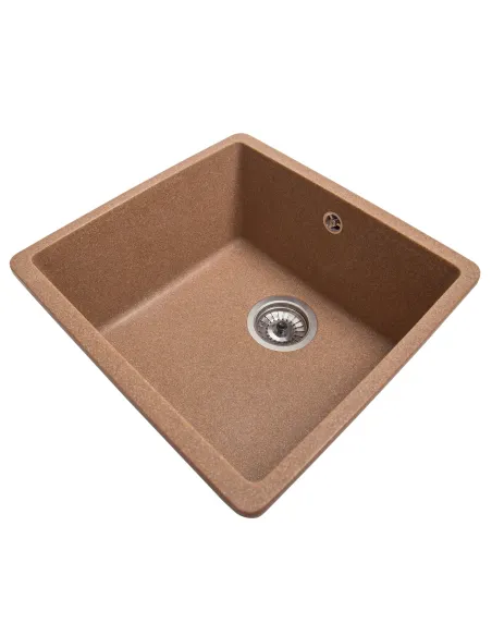 Мойка кухонная каменная квадратная Romzha Mira U-400 Teracota 701, 440x420x217 мм - 2
