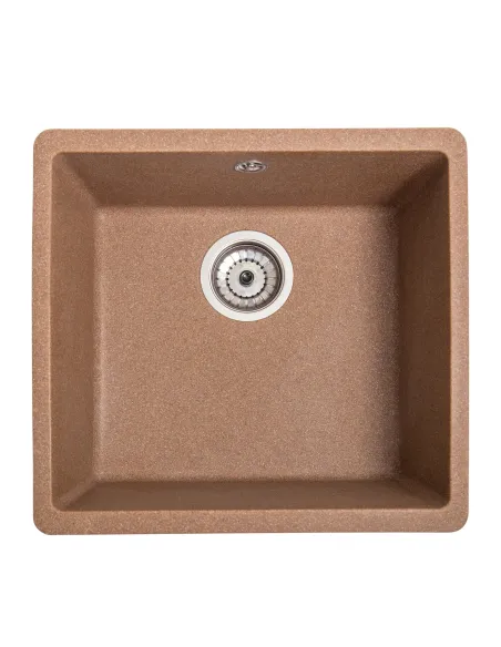 Мойка кухонная каменная квадратная Romzha Mira U-400 Teracota 701, 440x420x217 мм - 3