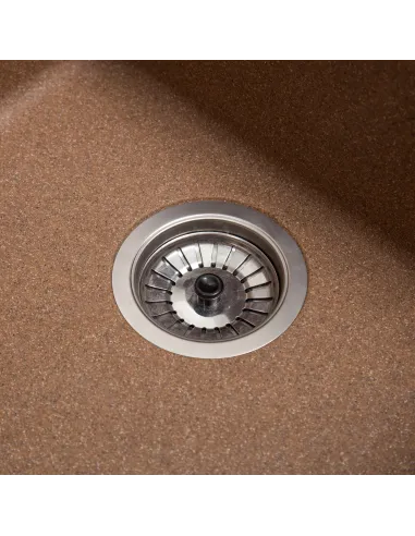 Мойка кухонная каменная квадратная Romzha Mira U-400 Teracota 701, 440x420x217 мм - 4