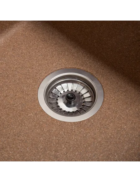 Мойка кухонная каменная квадратная Romzha Mira U-400 Teracota 701, 440x420x217 мм - 4