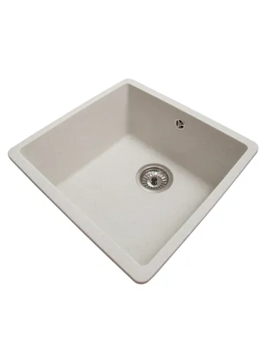 Мийка кухонна кам`яна квадратна Romzha Mira U-400 Biela 101, 440x420x217 мм - 5