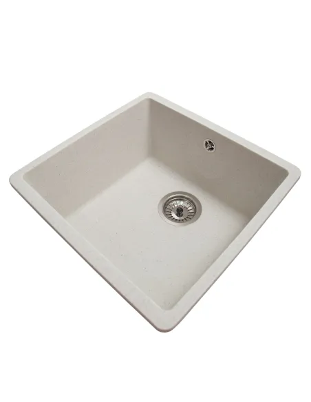 Мийка кухонна кам`яна квадратна Romzha Mira U-400 Biela 101, 440x420x217 мм - 5