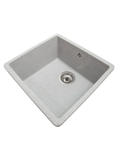Мийка кухонна кам`яна квадратна Romzha Mira U-400 Seda 601, 440x420x217 мм - 2