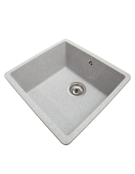 Мийка кухонна кам`яна квадратна Romzha Mira U-400 Seda 601, 440x420x217 мм - 2