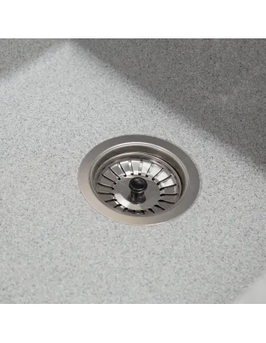 Мийка кухонна кам`яна квадратна Romzha Mira U-400 Seda 601, 440x420x217 мм - 5