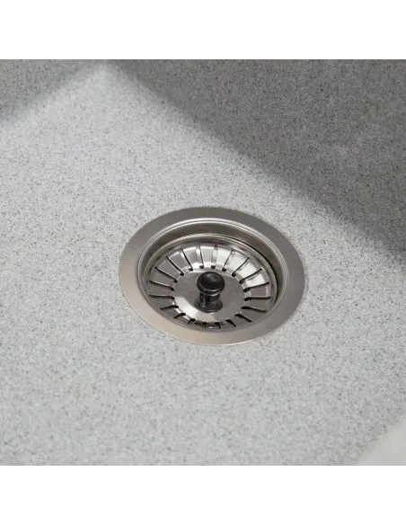 Мийка кухонна кам`яна квадратна Romzha Mira U-400 Seda 601, 440x420x217 мм - 5