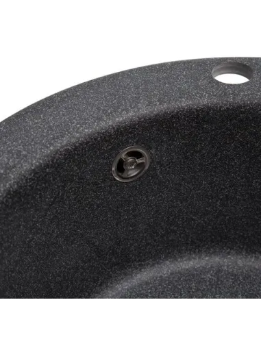 Мойка кухонная каменная круглая Romzha Eva Grafit 201, 475x475x175 мм - 2