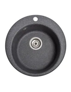 Мийка кухонна кам`яна кругла Romzha Eva Grafit 201, 475x475x175 мм - 4