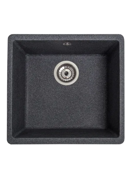 Мойка кухонная каменная квадратная Romzha Mira U-400 Grafit 201, 440x420x217 мм - 2