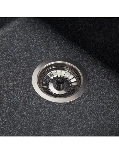 Мойка кухонная каменная квадратная Romzha Mira U-400 Grafit 201, 440x420x217 мм - 4