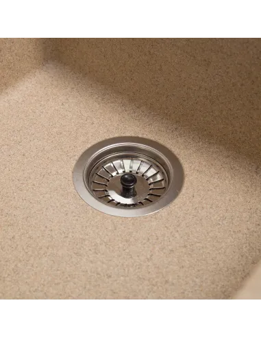 Мийка кухонна кам`яна квадратна Romzha Mira U-400 Piesok 301, 440x420x217 мм - 4